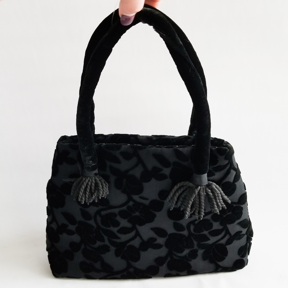 Victoria's Secret Crushed Velvet Handbag Black